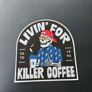 Dutch Bros Livin' for Killer Coffee Sticker NWT 8.20.2025
